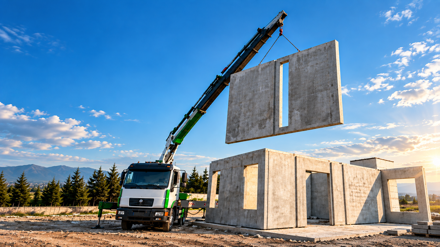 Betonarme prefabrik panel yapının dış cephe görünümü